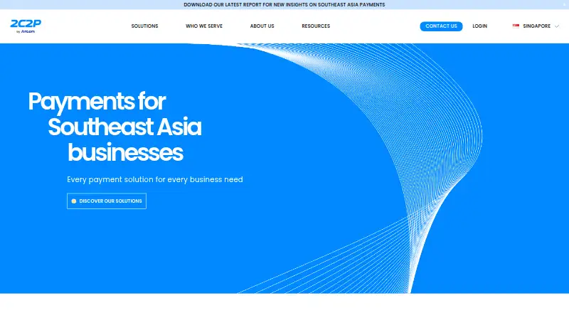 The 2C2P homepage