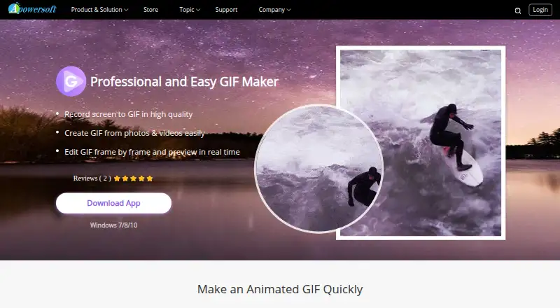 The Apowersoft GIF homepage