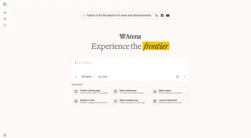 The Arena (formerly Chatbot Arena) homepage