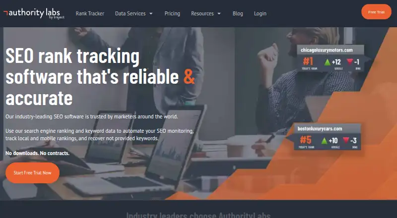The AuthorityLabs homepage