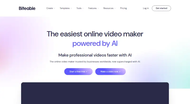 The Biteable homepage
