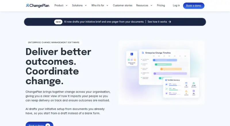 The ChangePlan homepage