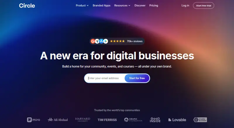 The Circle homepage