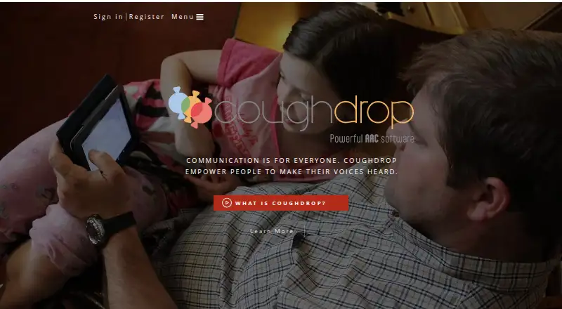 The CoughDrop homepage