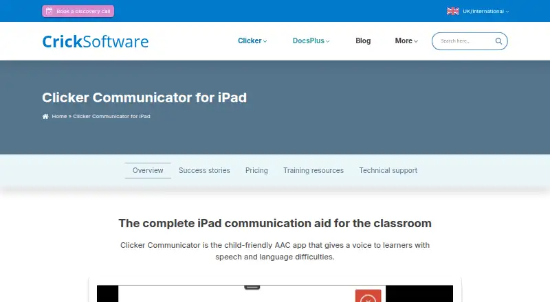 The Clicker Communicator AAC homepage