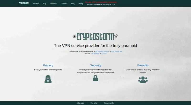 The cryptostorm homepage