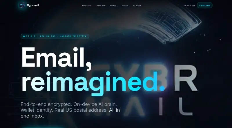 The Cybrmail homepage