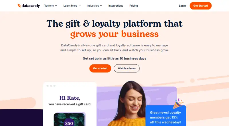 The DataCandy homepage