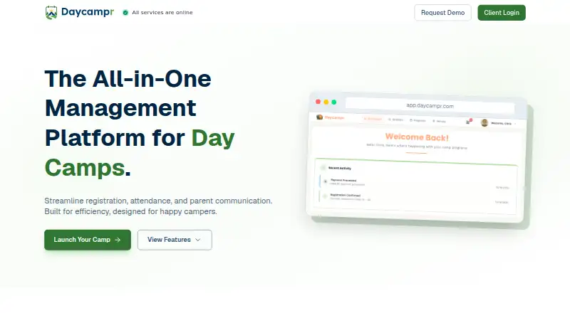 The Daycampr homepage