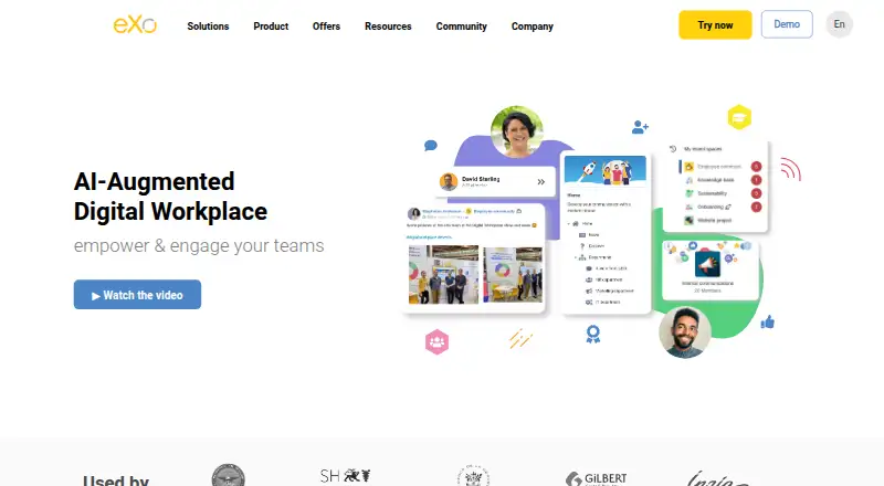 The eXo Platform homepage
