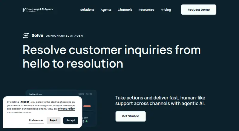 The Forethought Solve homepage