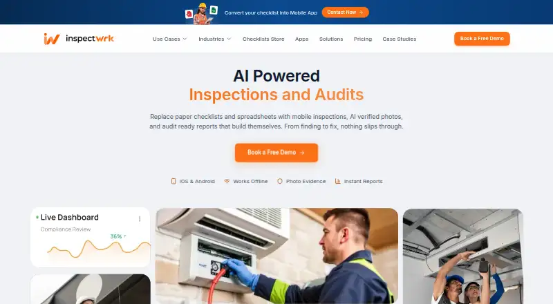 The InspectWrk (formerly Inspectly360) homepage