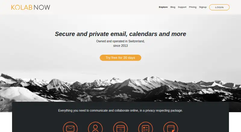 The Kolab Now homepage