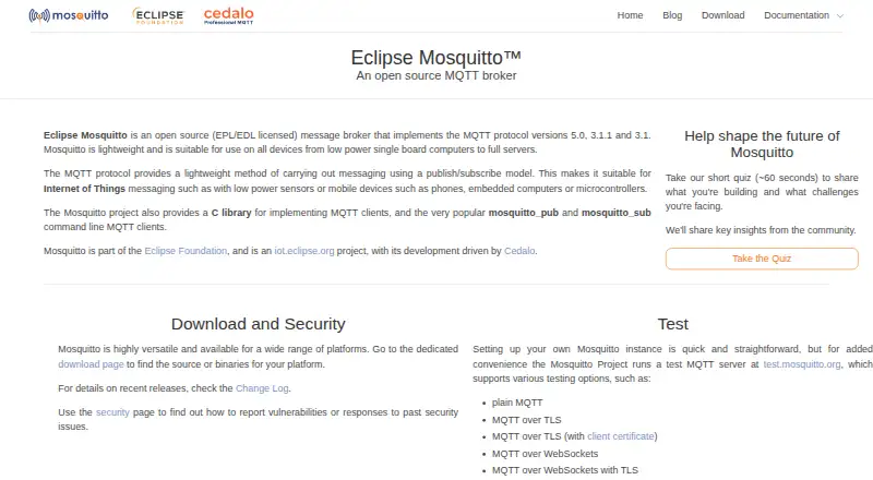 The Eclipse Mosquitto homepage