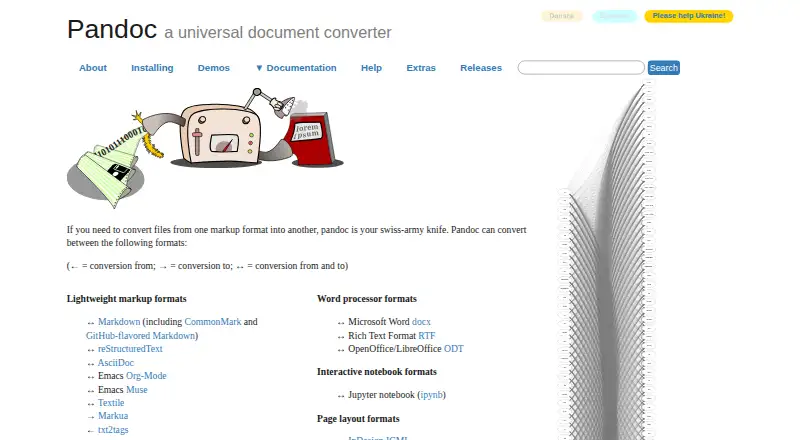 The Pandoc homepage
