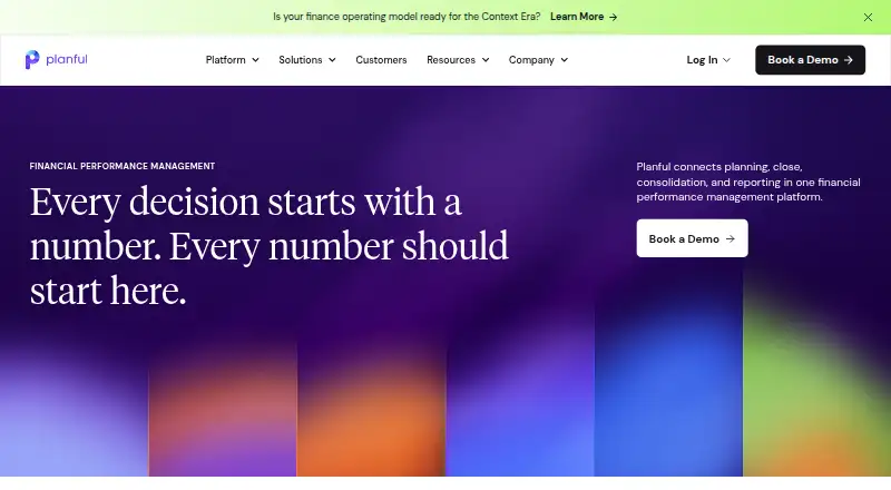 The Planful homepage