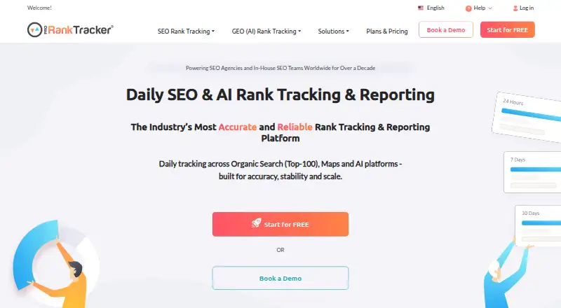 The ProRankTracker homepage
