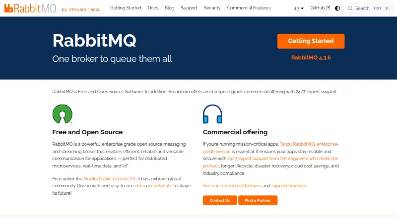The RabbitMQ homepage