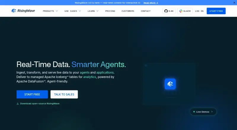 The RisingWave homepage