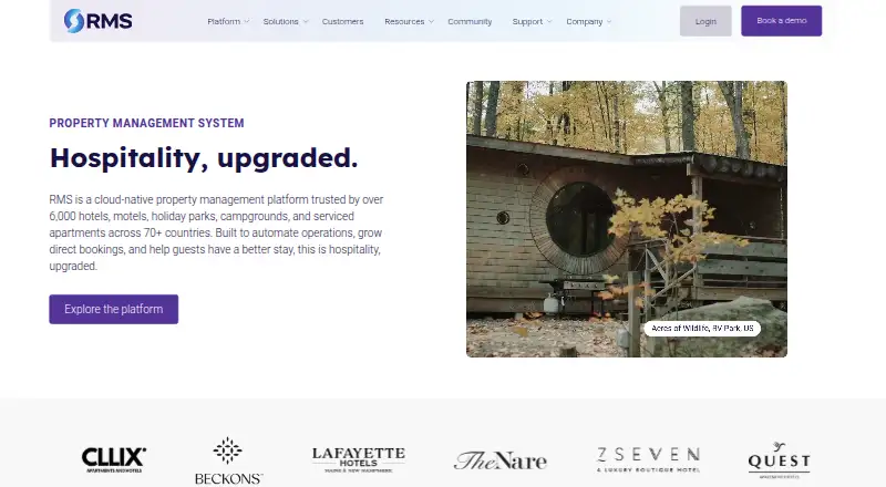The RMS Cloud homepage