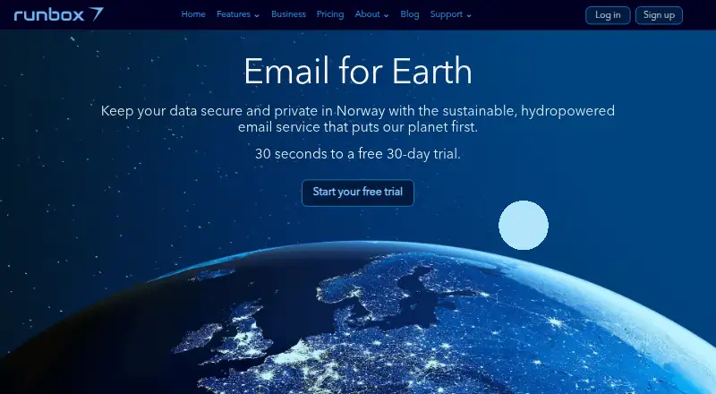 The Runbox homepage