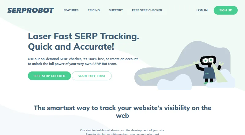The SerpRobot homepage