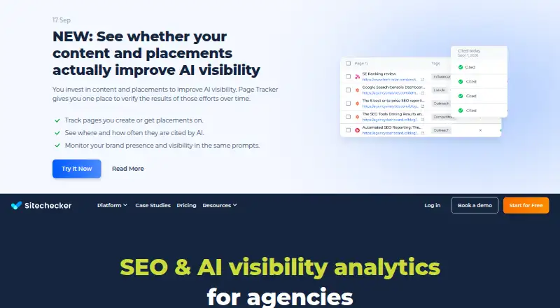 The Sitechecker homepage