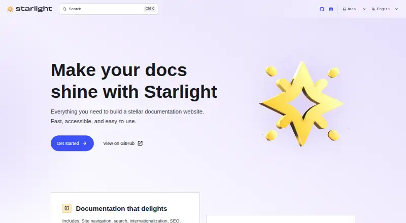 The Astro Starlight homepage