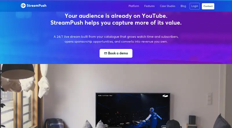 The StreamPush homepage
