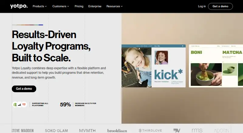 The Yotpo Loyalty homepage