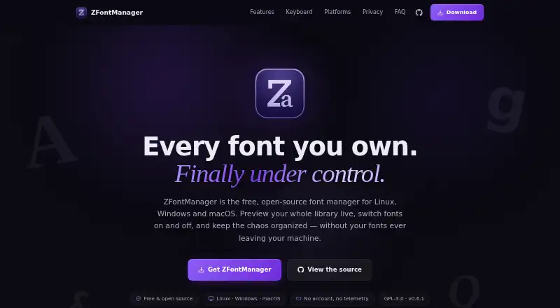 The ZFontManager homepage